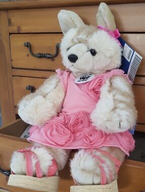 Build-A-Bear Pink Floral Dress WWF fennec Fox Plush